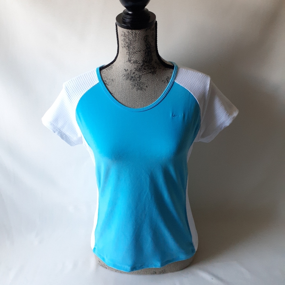 Nike women's/blue white athletic top